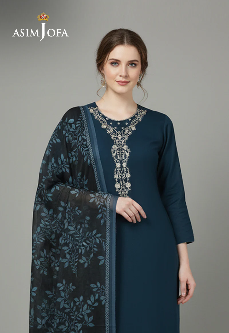 Ajso-296 Unstitched 3 Pcs Shirt Dupatta Trouser - Image 2
