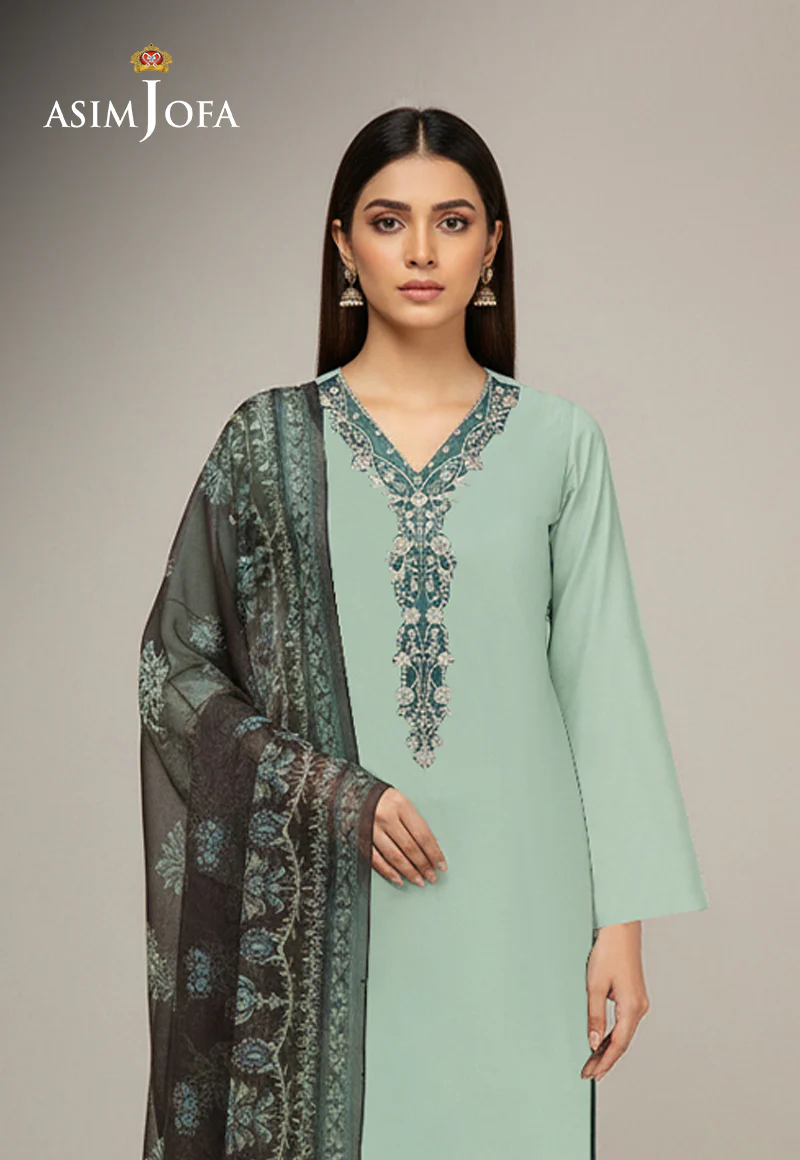 AJSO-346 Unstitched 3 Pcs Shirt Dupatta Trouser - Image 2
