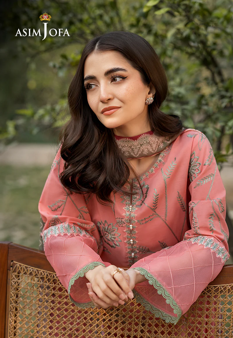 Ajso-39 Embroidered Cmabric Stitched 2 Pcs Shirt Trouser - Image 5