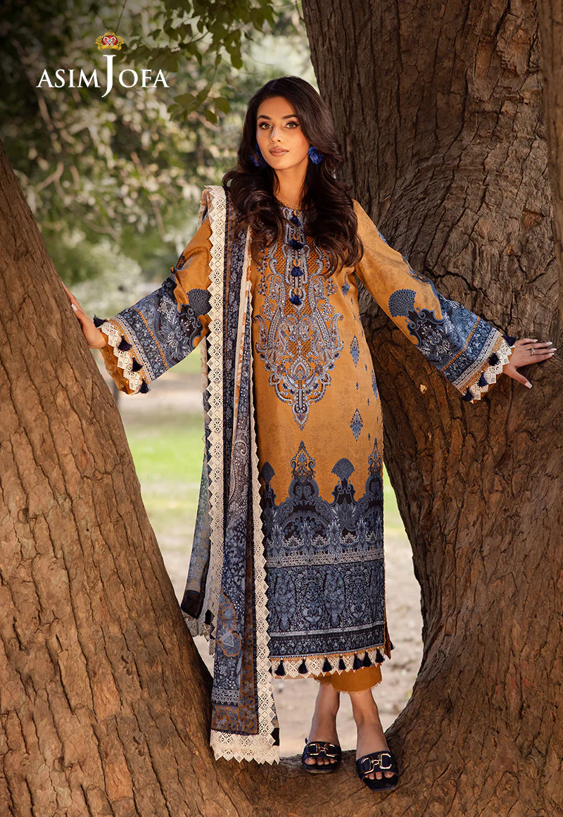 Ajso-83 Unstitched 3 Pcs Shirt Dupatta Trouser - Image 3