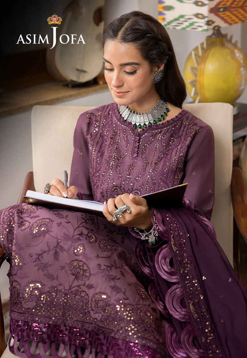 AJSWD-06 EMBROIDERED LAWN SILK 3 PCS - Image 7
