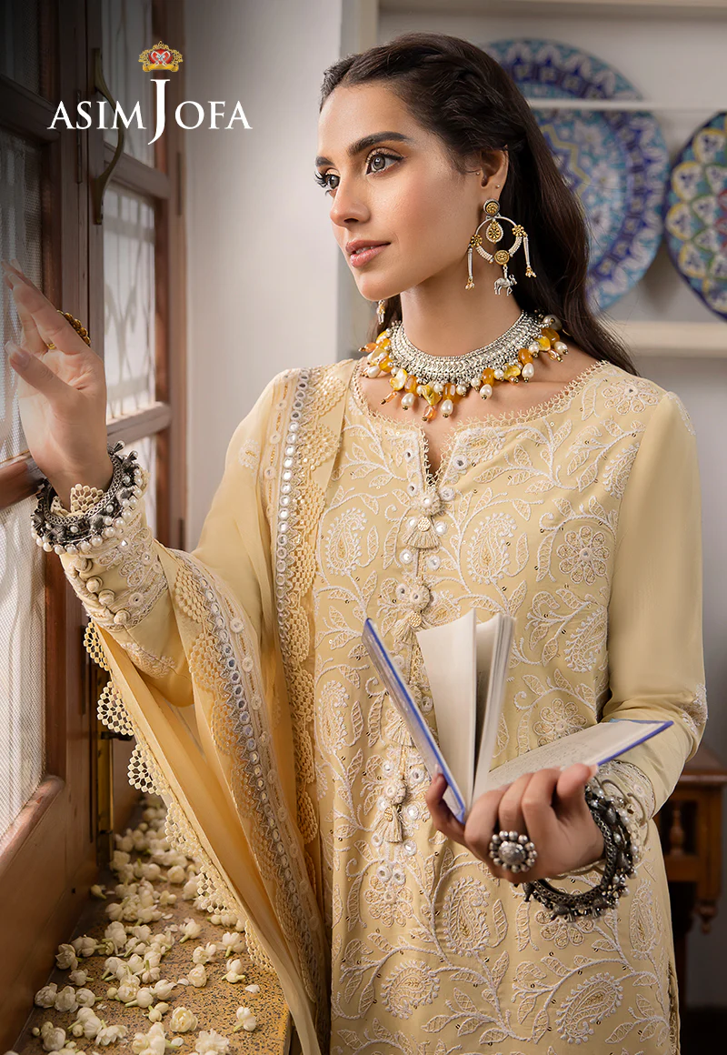 AJSW-09 EMBROIDERED LAWN SILK 3 PCS - Image 7