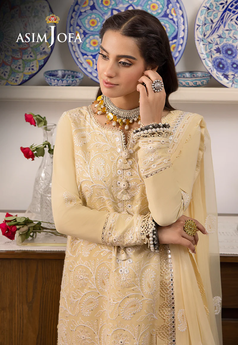 AJSW-09 EMBROIDERED LAWN SILK 3 PCS - Image 8