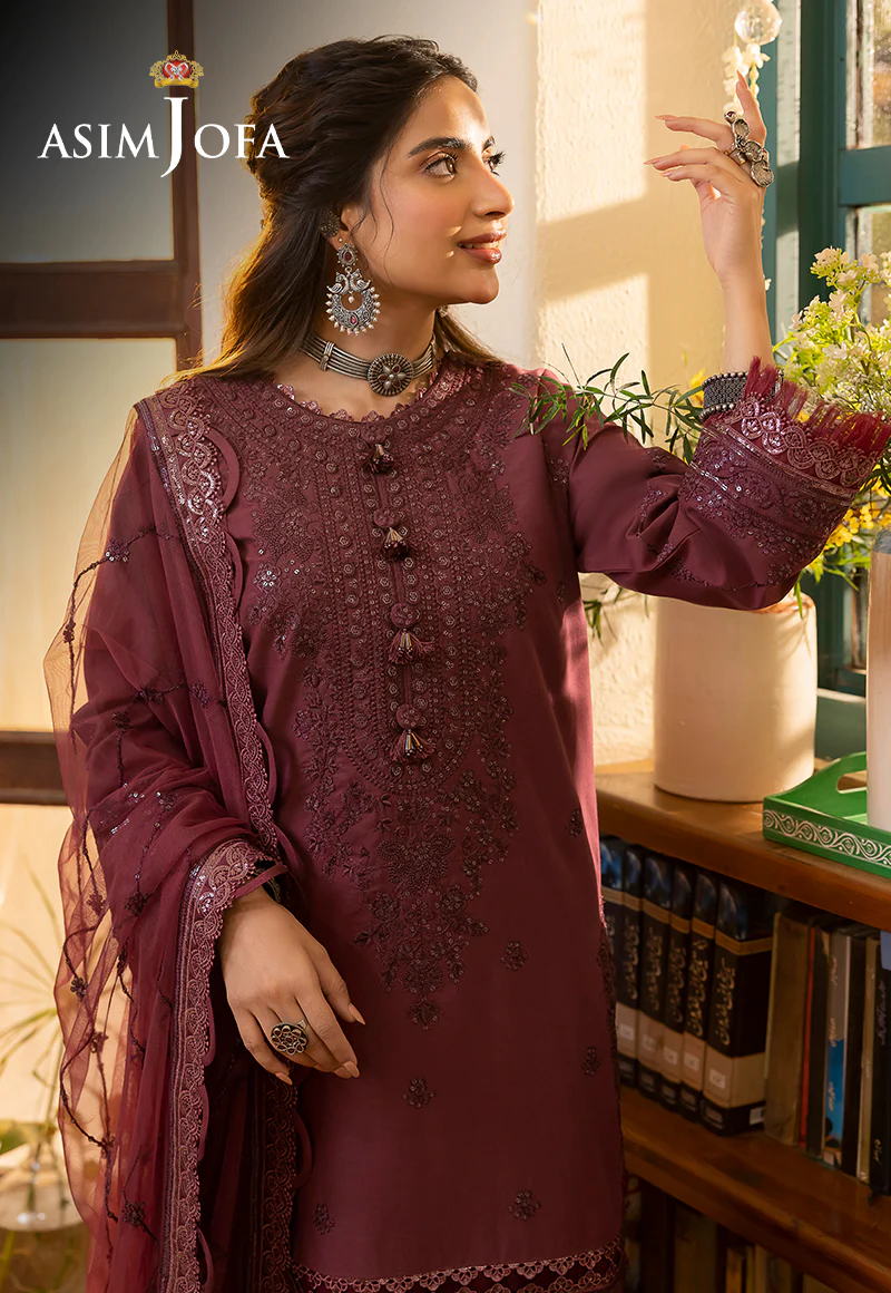 AJSW-10 EMBROIDERED LAWN SILK 3 PCS - Image 4