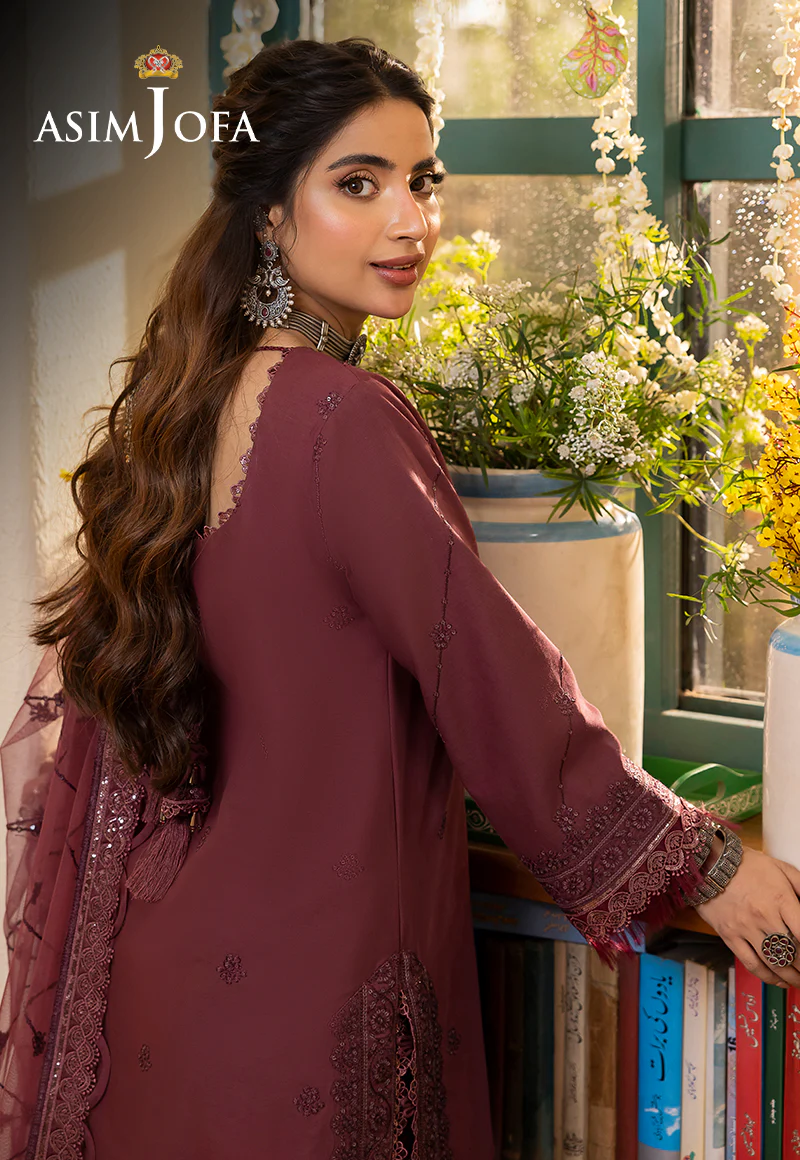 AJSW-10 EMBROIDERED LAWN SILK 3 PCS - Image 9