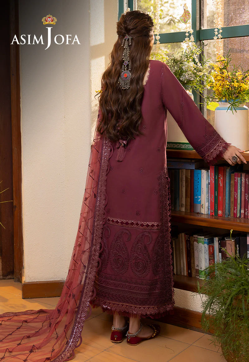 AJSWD-10 EMBROIDERED LAWN SILK 3 PCS - Image 3