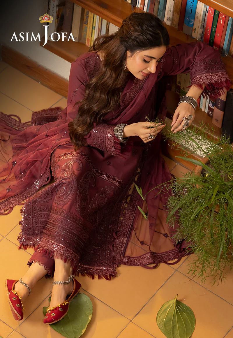 AJSWD-10 EMBROIDERED LAWN SILK 3 PCS - Image 5