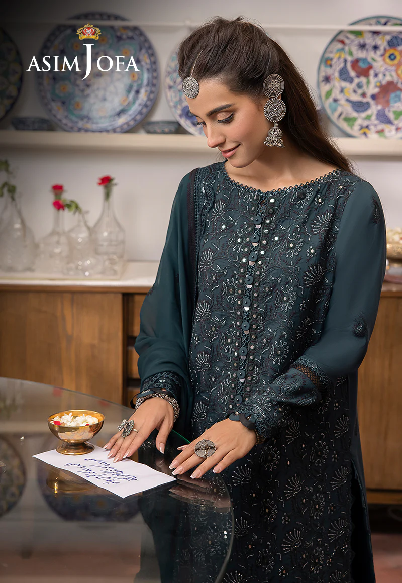 AJSW-13 EMBROIDERED LAWN SILK 3 PCS - Image 7