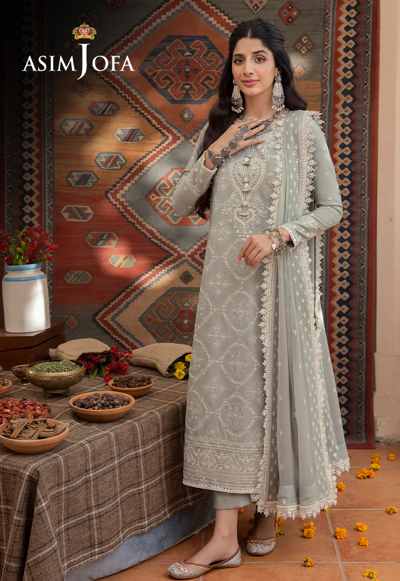 AJSW-20 EMBROIDERED LAWN SILK 3 PCS - Image 2