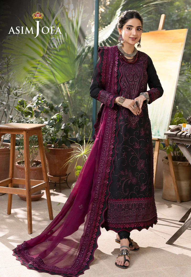 AJSWD-16 EMBROIDERED LAWN SILK STITCHED 1 PC - Image 14
