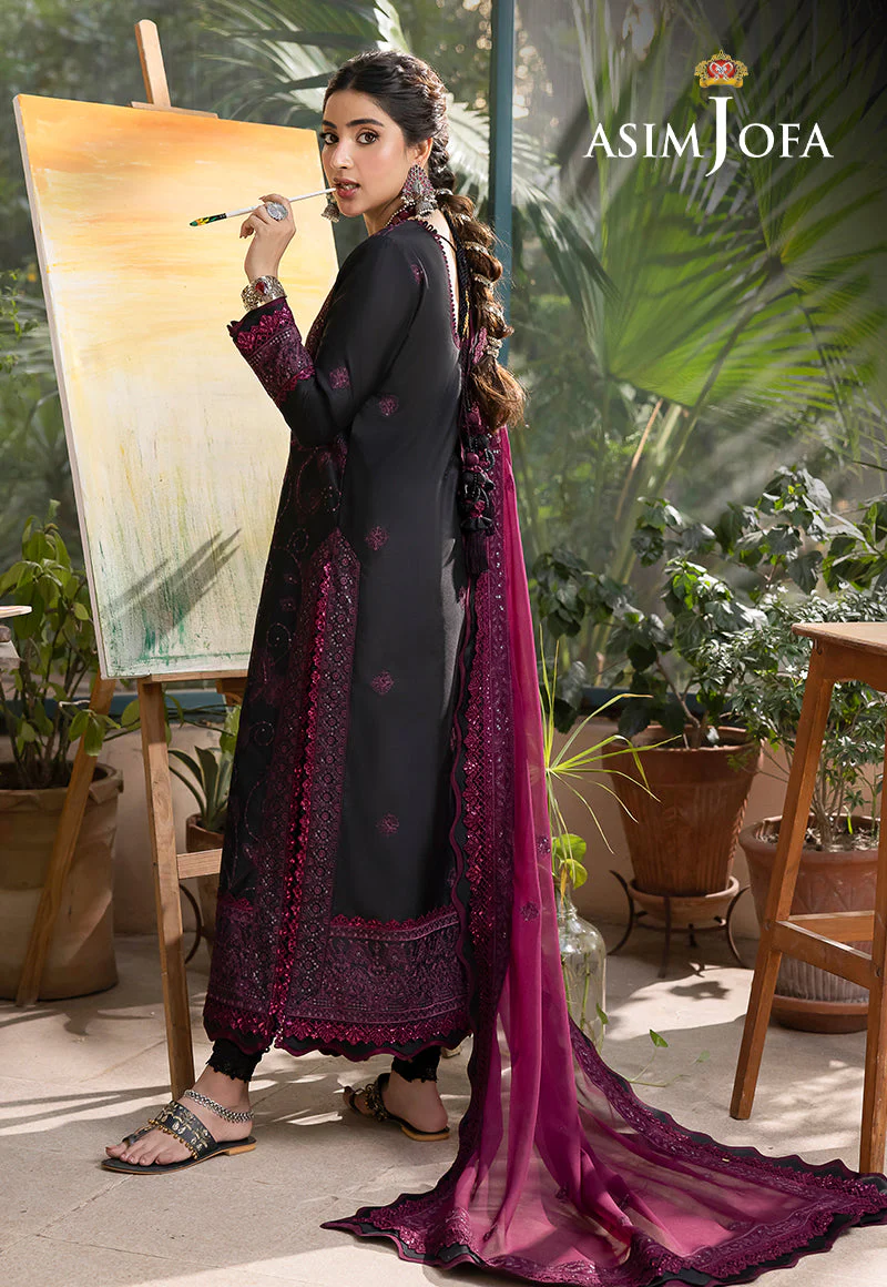 AJSWD-16 EMBROIDERED LAWN SILK STITCHED 1 PC - Image 3