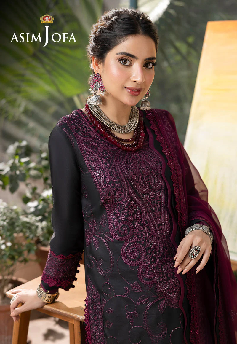 AJSWD-16 EMBROIDERED LAWN SILK STITCHED 1 PC - Image 5