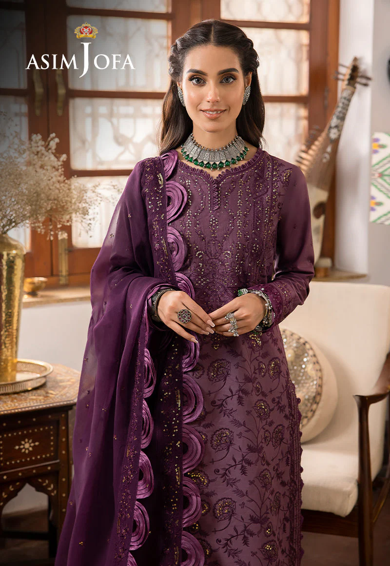 AJSWP-06 STITCHED EMBROIDERED LAWN SILK 3 PCS - Image 5