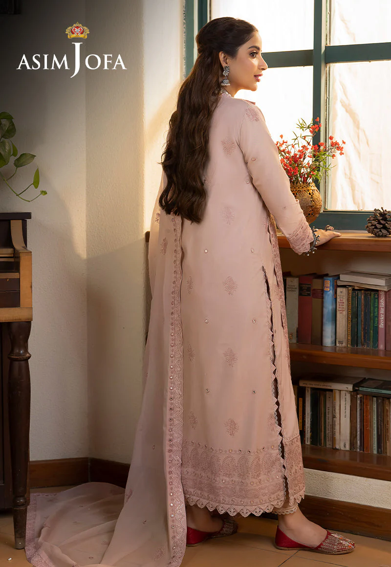 AJSWP-07 STITCHED EMBROIDERED LAWN SILK 3 PCS - Image 3