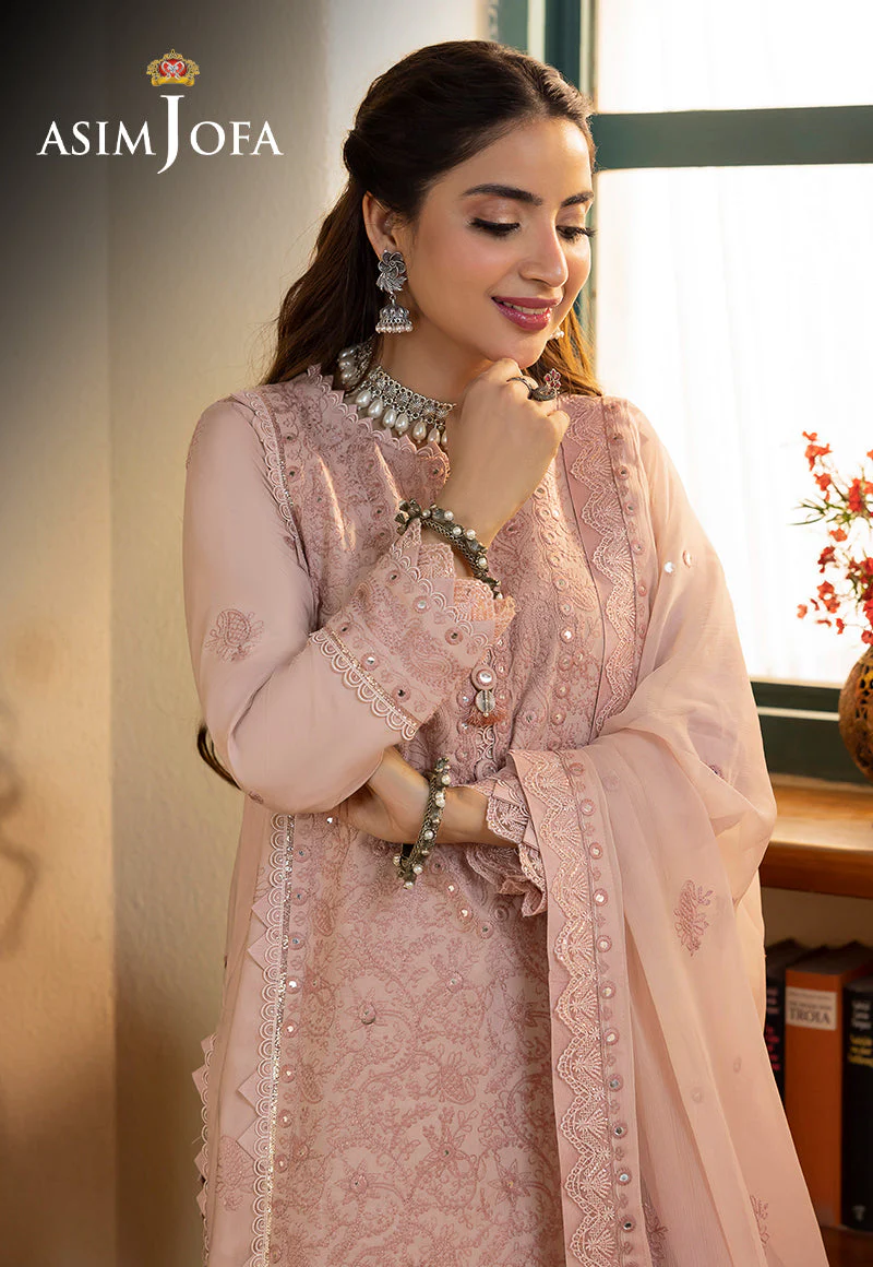 AJSWP-07 STITCHED EMBROIDERED LAWN SILK 3 PCS - Image 6