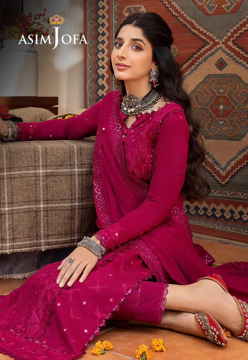 AJSWP-08 STITCHED EMBROIDERED LAWN SILK 3 PCS - Image 8