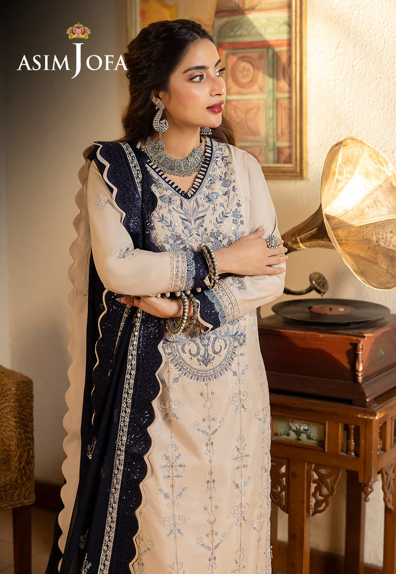 AJSWP-17 EMBROIDERED LAWN SILK STITCHED 3 PCS - Image 11