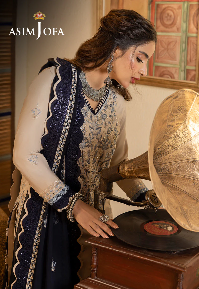 AJSWP-17 EMBROIDERED LAWN SILK STITCHED 3 PCS - Image 12