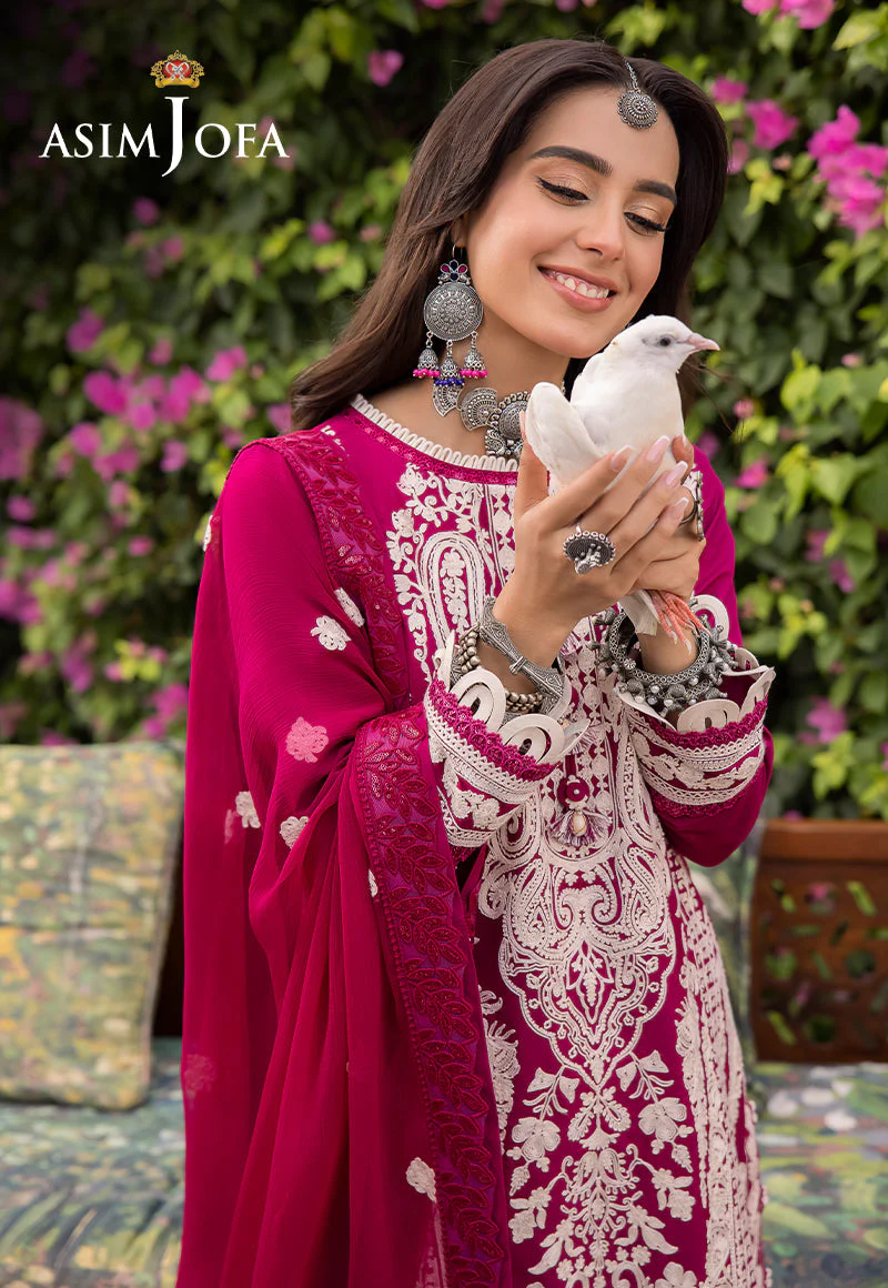 AJSWP-18 STITCHED EMBROIDERED LAWN SILK 3 PCS - Image 5