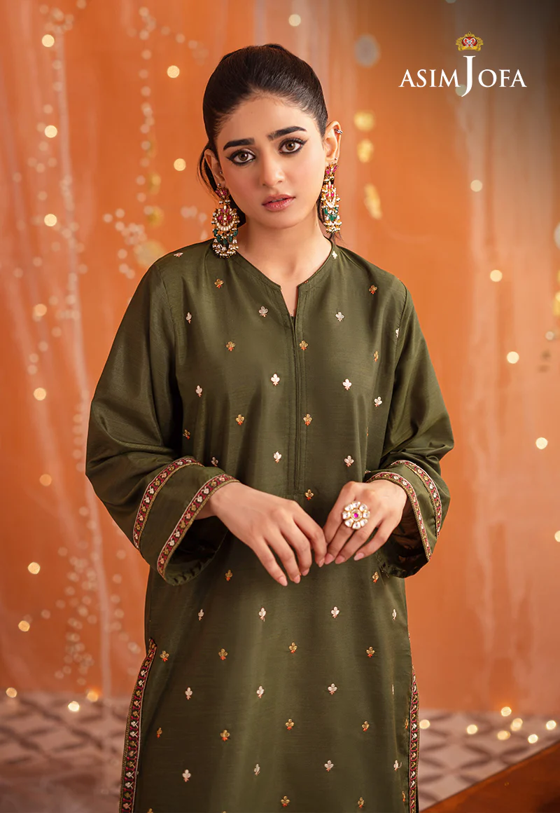 AJTM-04 - 2 PCS EMBROIDERED RAW SILK 2 PCS - Image 2