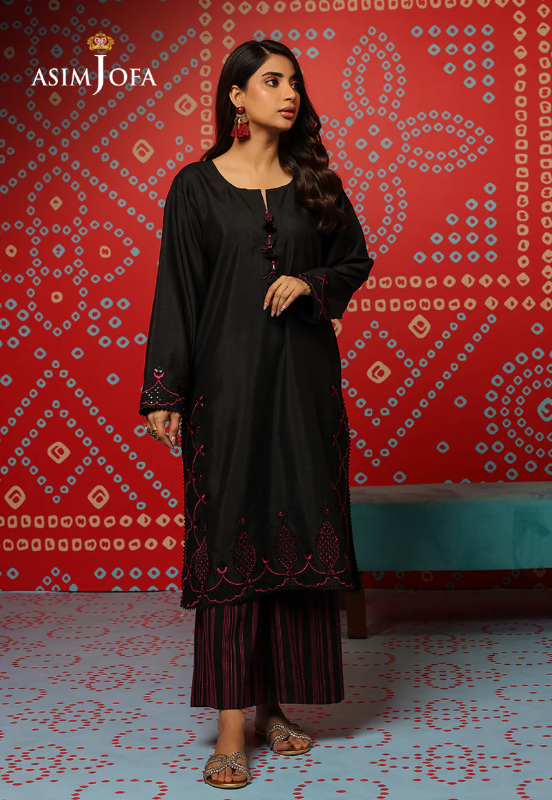 AJTM-05 - 2 PCS EMBROIDERED RAW SILK 2 PCS - Image 3