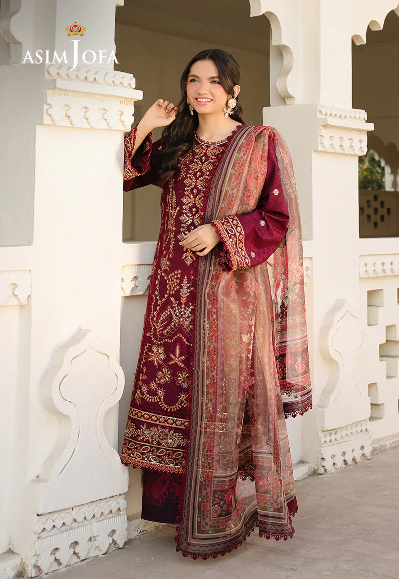 AJUBFD-09 EMBROIDERED JACQUARD STITCHED 3 PCS