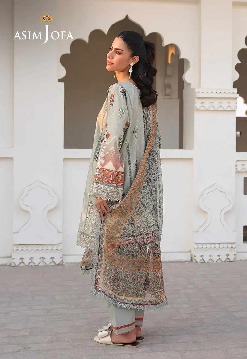 AJUBF-40 PRINTED EMBROIDERED LAWN 3 PCS - Image 2