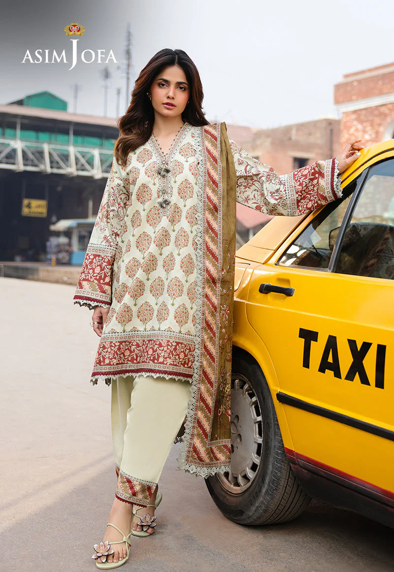 AJUBFD-65 DIGITAL PRINTED LAWN STITCHED 3 PCS
