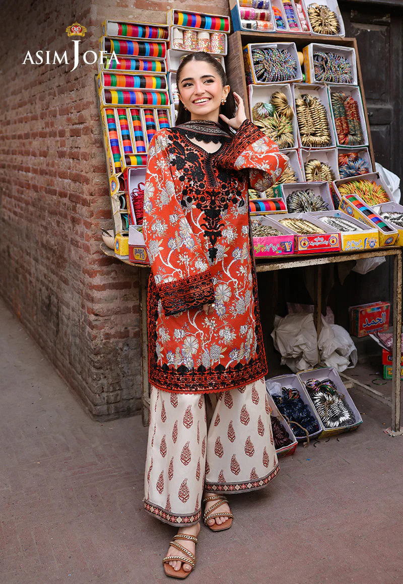 AJUBFD-48 PRINTED EMBROIDERED LAWN Stitched 2 PCS