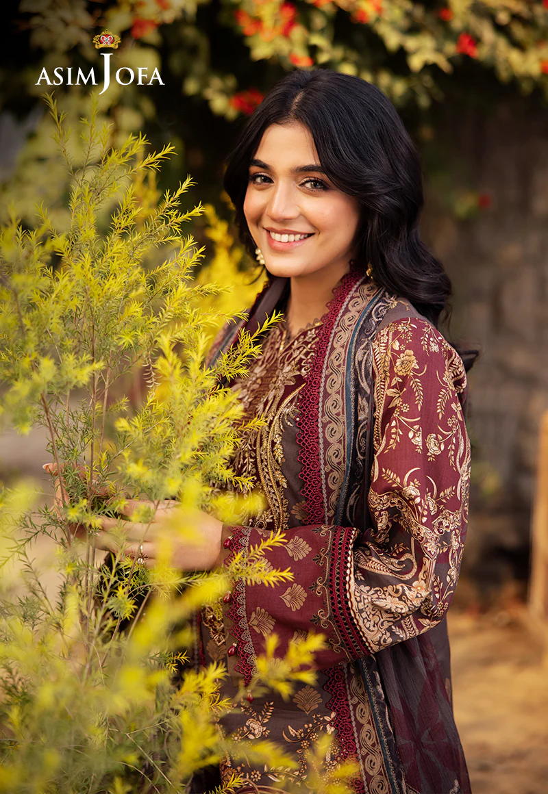 AJUBJ-01 PRINTED EMBROIDERED LAWN 3 PC - Image 6