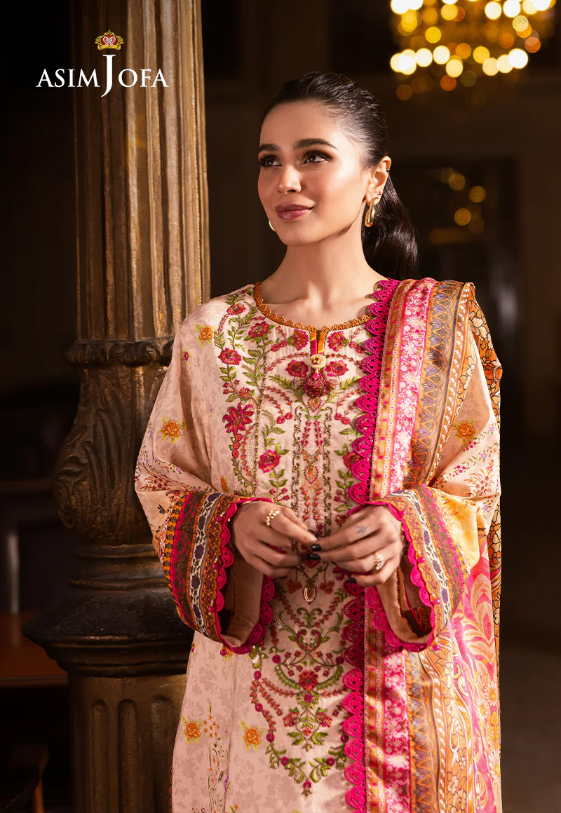AJUBJ-02 PRINTED EMBROIDERED LAWN 3 PC - Image 4