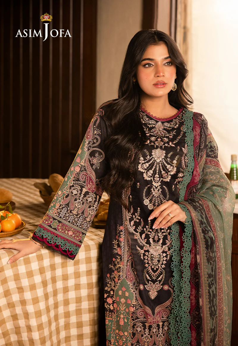 AJUBJ-03 PRINTED EMBROIDERED LAWN 3 PC - Image 4