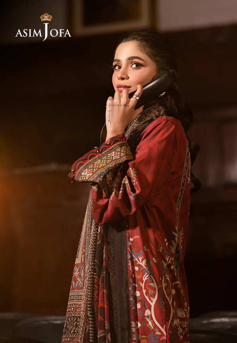 AJUBJ-09 PRINTED EMBROIDERED LAWN 3 PC - Image 5