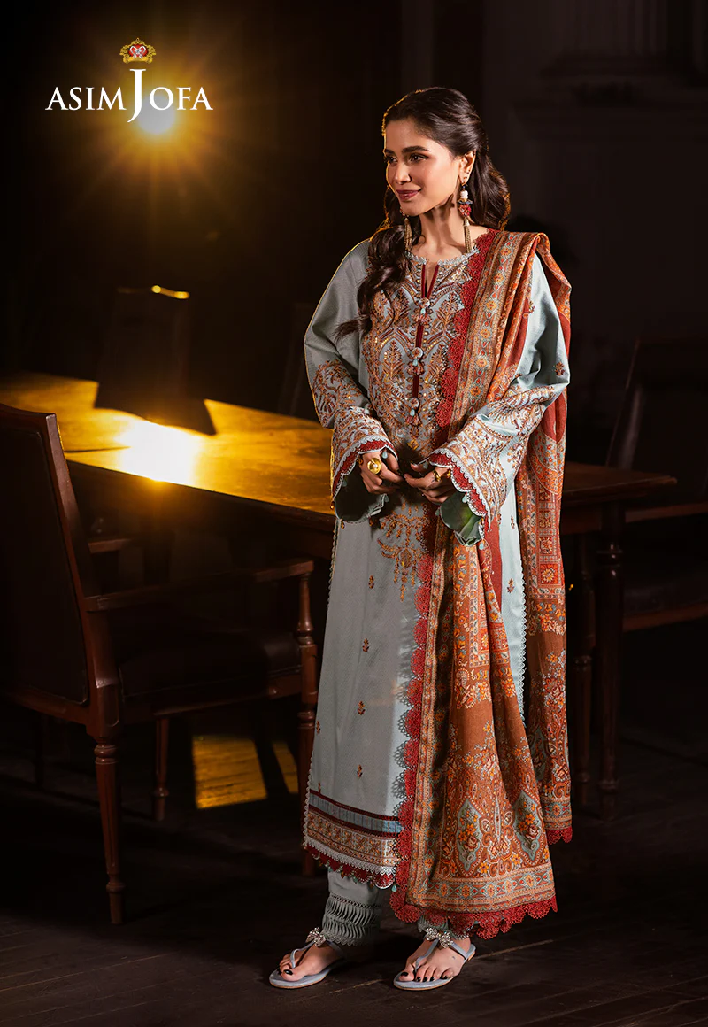 AJUBJ-11 PRINTED EMBROIDERED LAWN 3 PC - Image 3