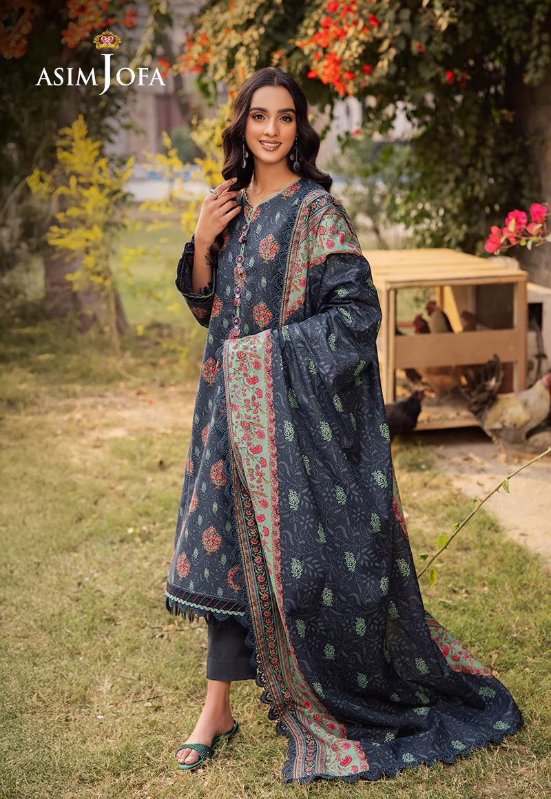 AJUBJ-17 Printed Lawn 3 Pcs - Image 4