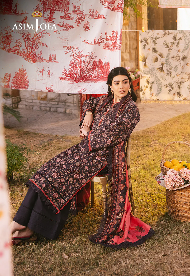 AJUBJ-18 Printed Lawn 3 Pcs - Image 6