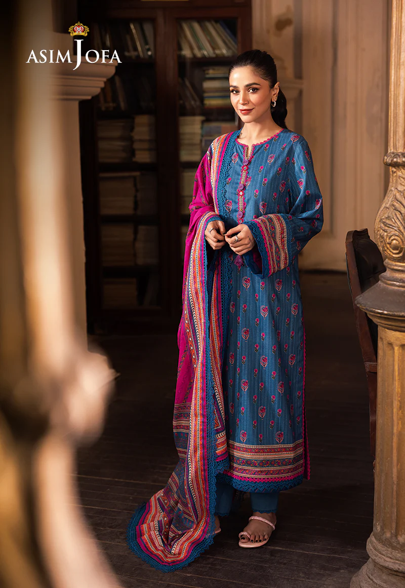 AJUBJ-40 Printed Lawn 3 Pcs - Image 3