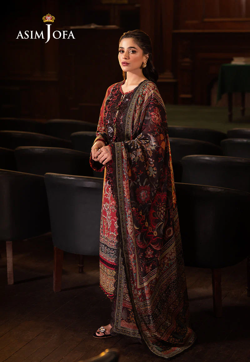 AJUBJD-09 Printed EMBROIDERED LAWN Stitched 3 PC - Image 3