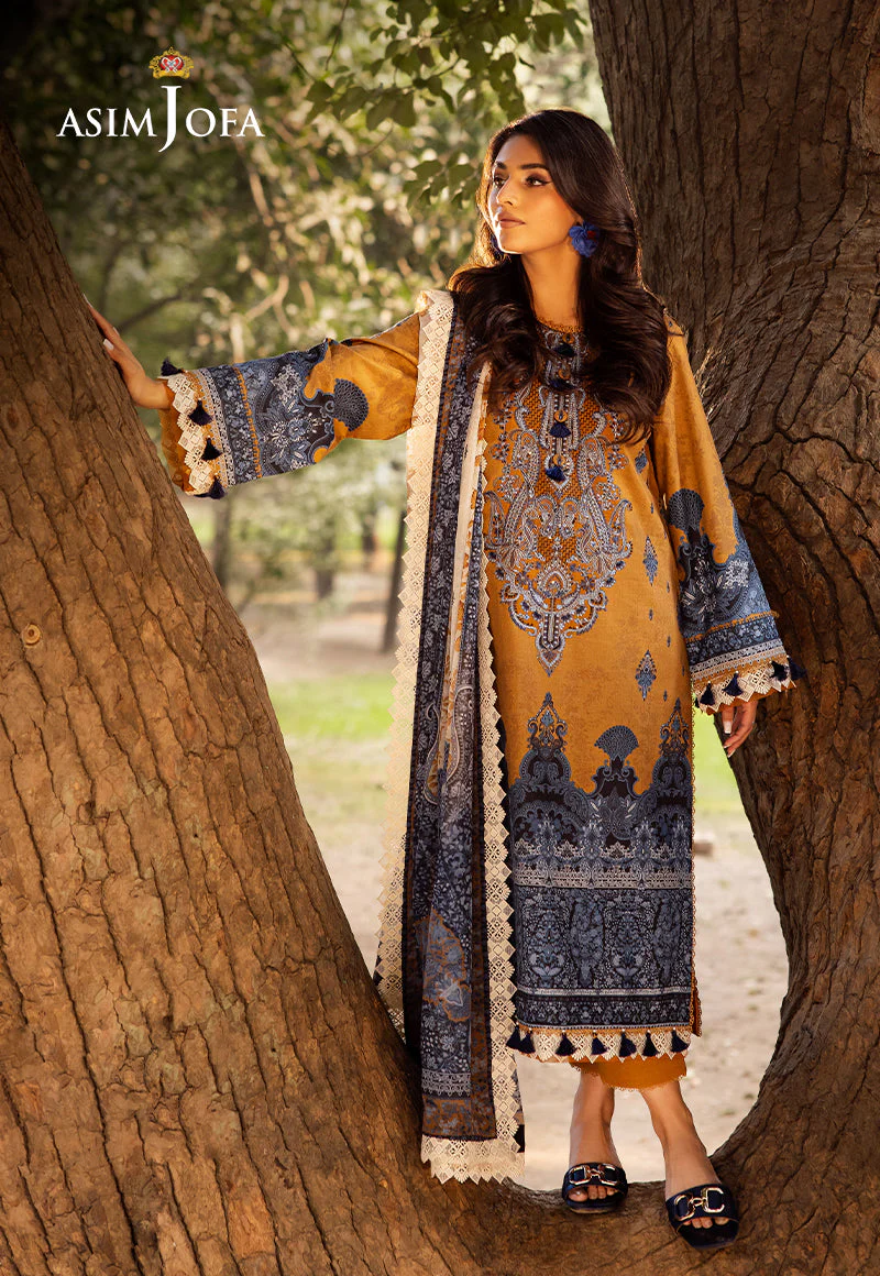 AJUBJD-10 Printed EMBROIDERED LAWN Stitched 3 PC