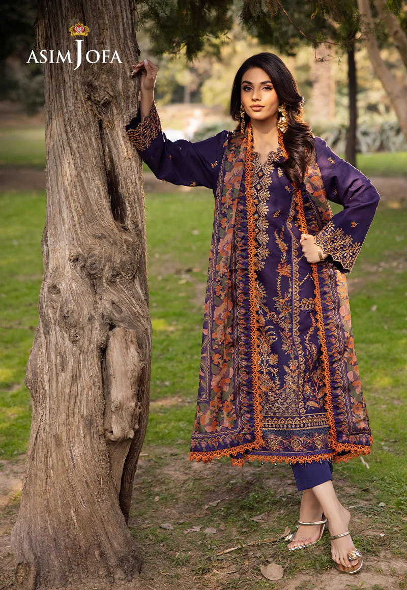 AJUBJD-15 Printed EMBROIDERED LAWN Stitched 3 PC - Image 6