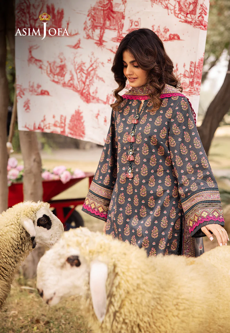 AJUBJD-49 Printed LAWN Stitched 3 PC - Image 5