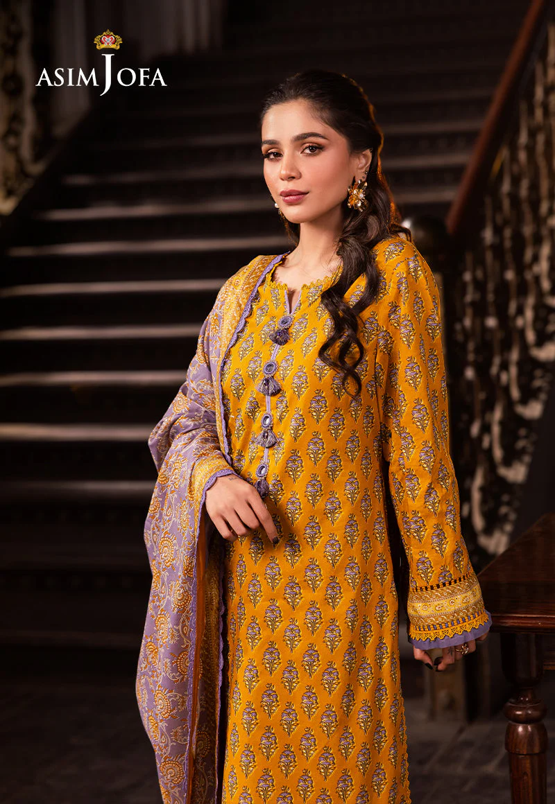 AJUBJD-53 Printed LAWN Stitched 3 PC - Image 4