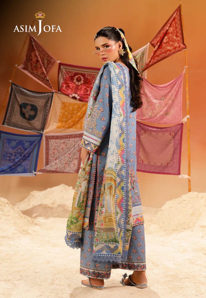 AJUBU-11 Printed Embroidered Lawn 3 Pcs - Image 2