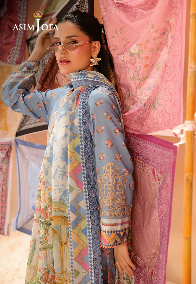 AJUBU-11 Printed Embroidered Lawn 3 Pcs - Image 3