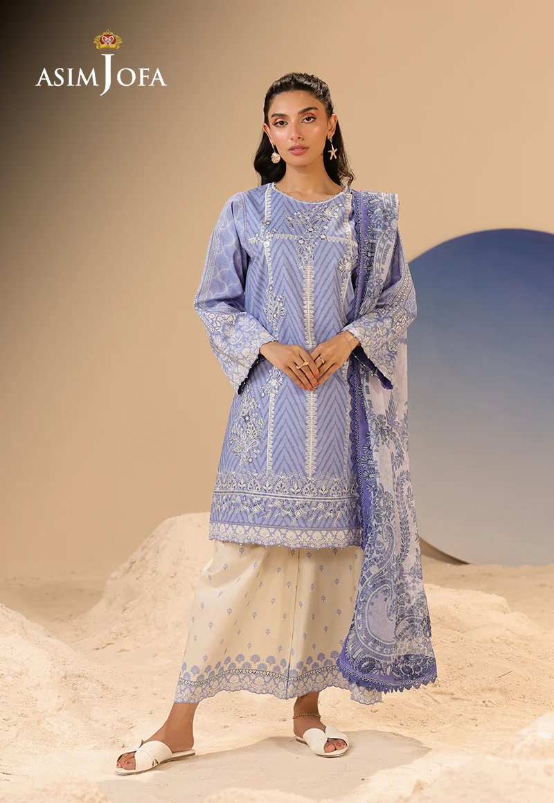 AJUBU-13 Printed Embroidered Lawn 3 Pcs - Image 7