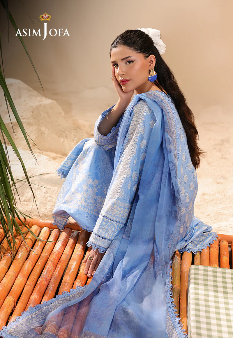 AJUBU-19 Printed Embroidered Lawn 2 Pcs - Image 5
