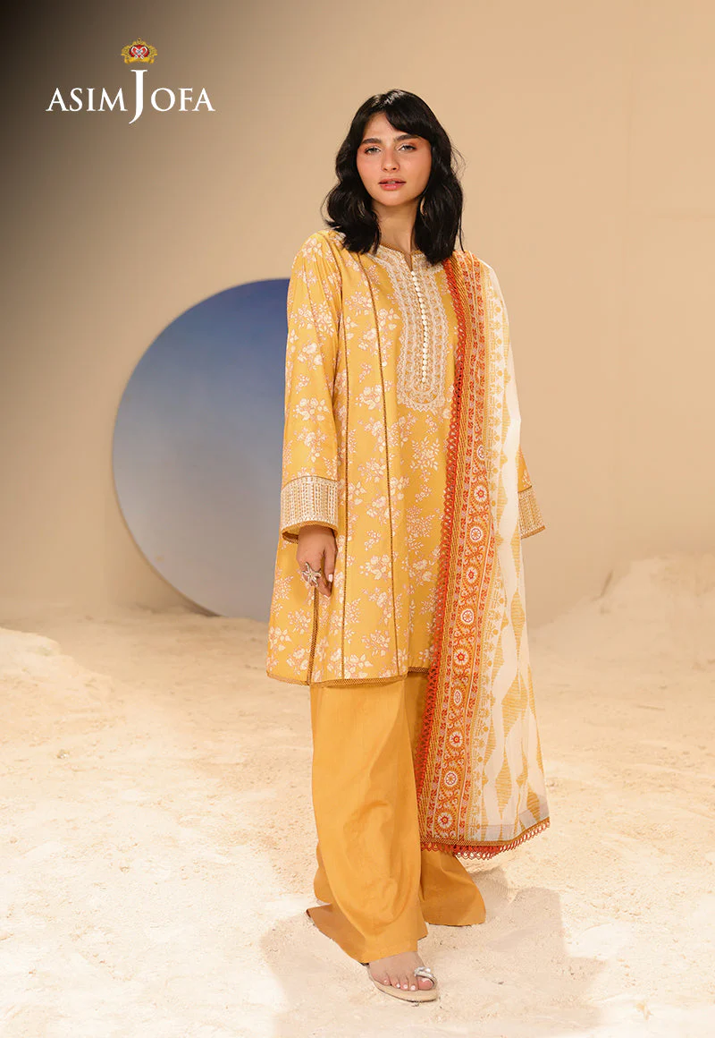 AJUBUD-22 Printed Embroidered Lawn Stitched 3 PCS