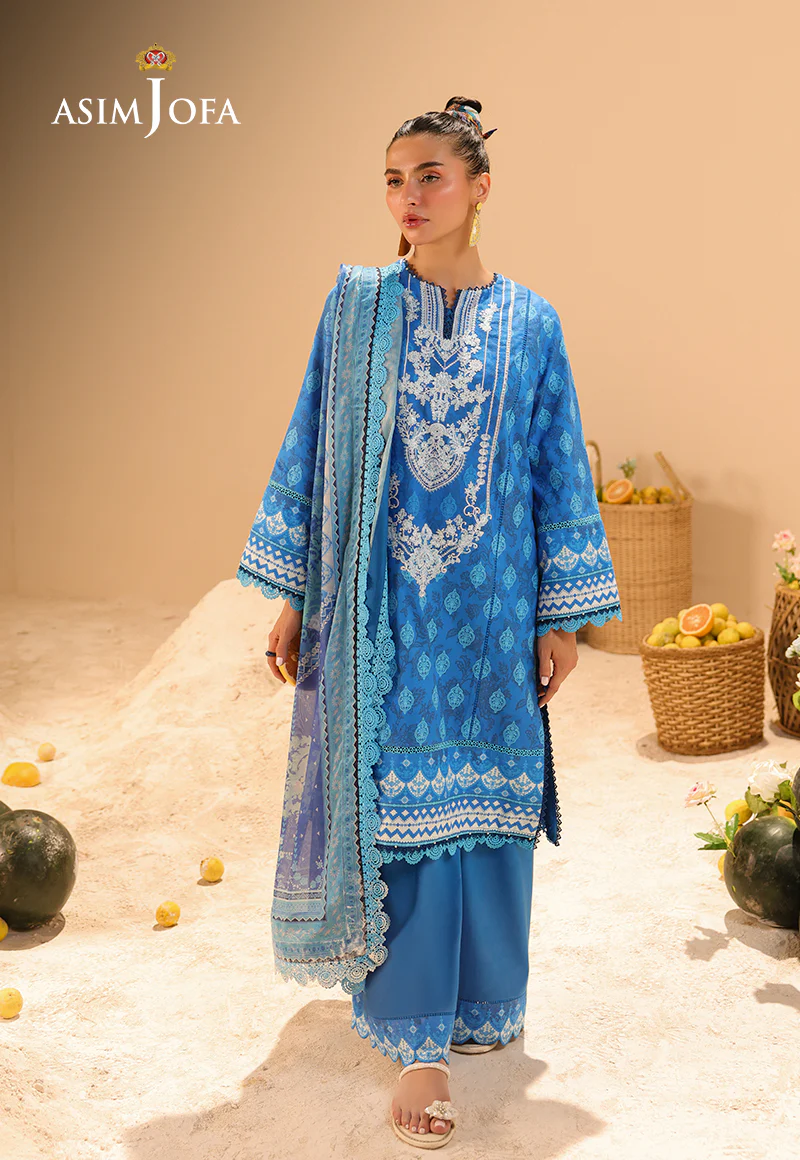 AJUBU-24 Printed Embroidered Lawn 3 Pcs - Image 10