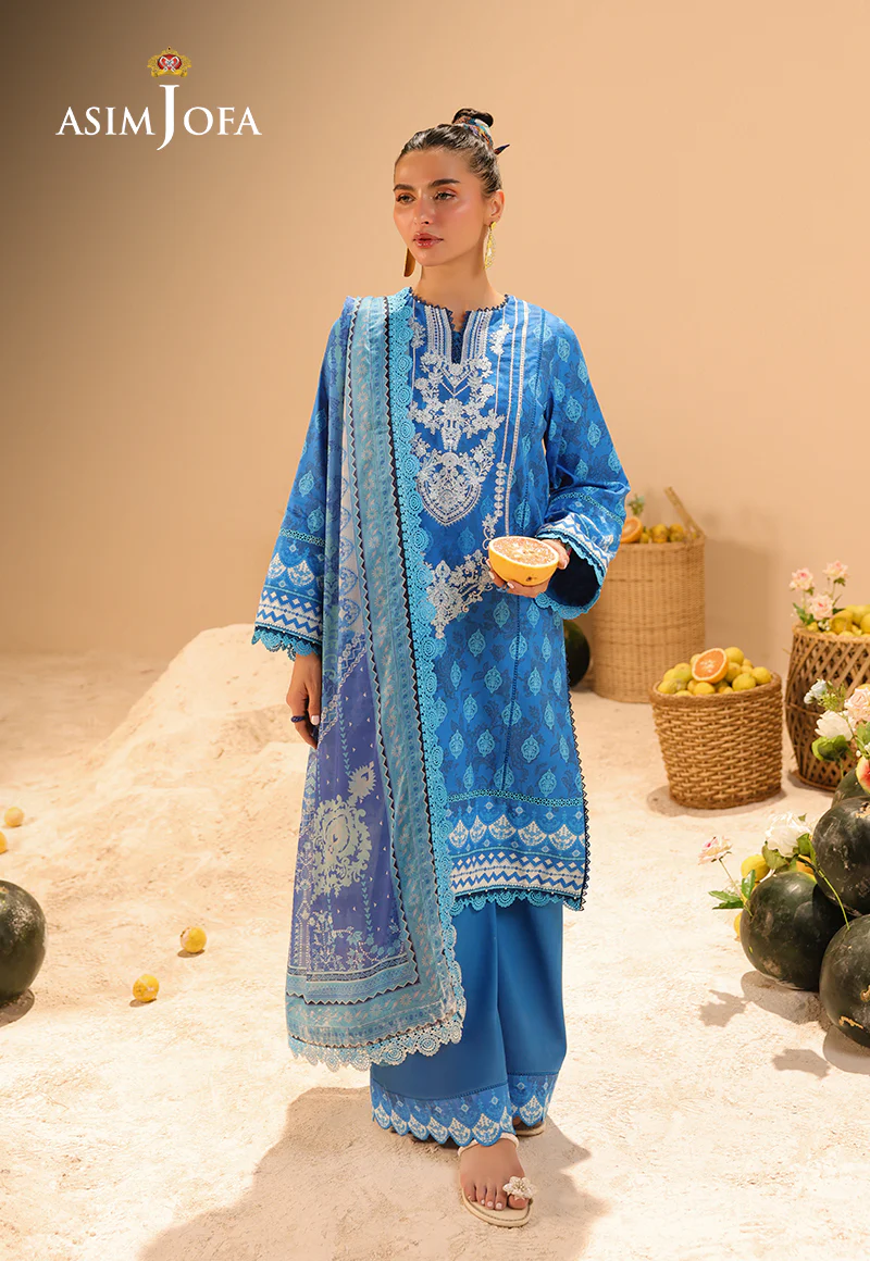 AJUBU-24 Printed Embroidered Lawn 3 Pcs - Image 11