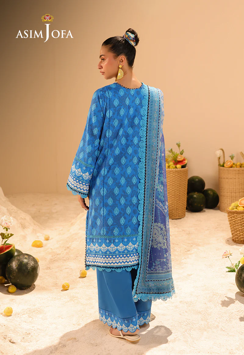 AJUBU-24 Printed Embroidered Lawn 3 Pcs - Image 2